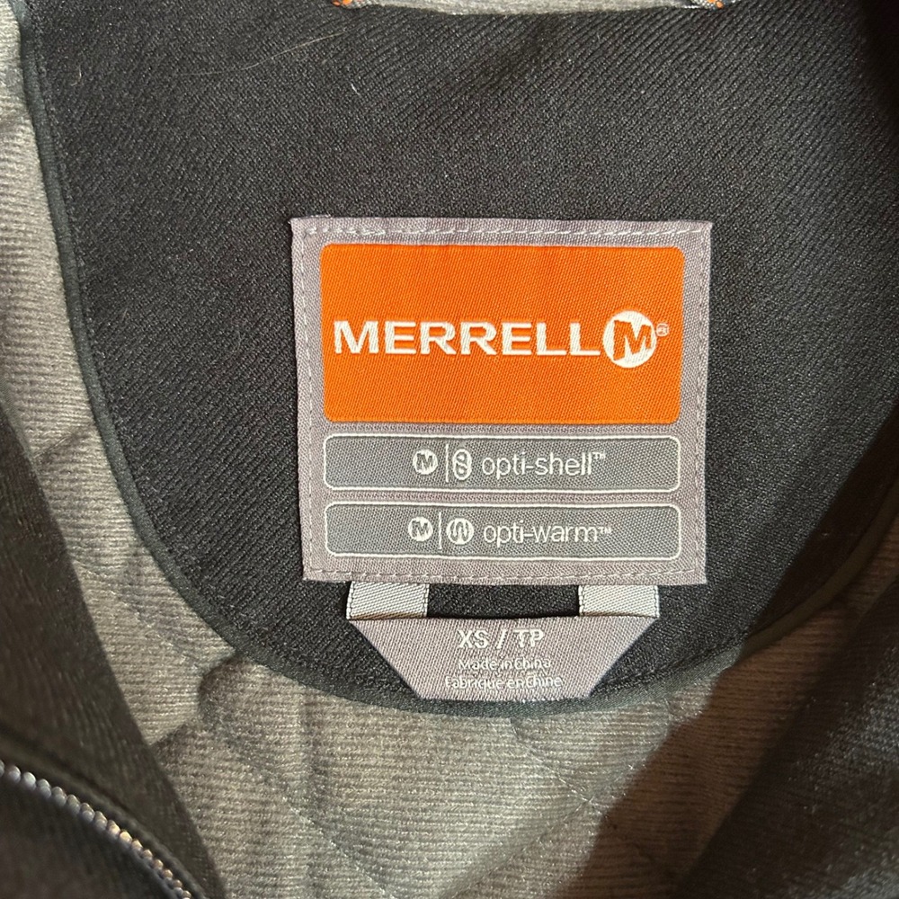 Merrell Opti-Shell Hooded Duffle Coat Black Toggle Parka Jacket Women's XS READ - Picture 3 of 14